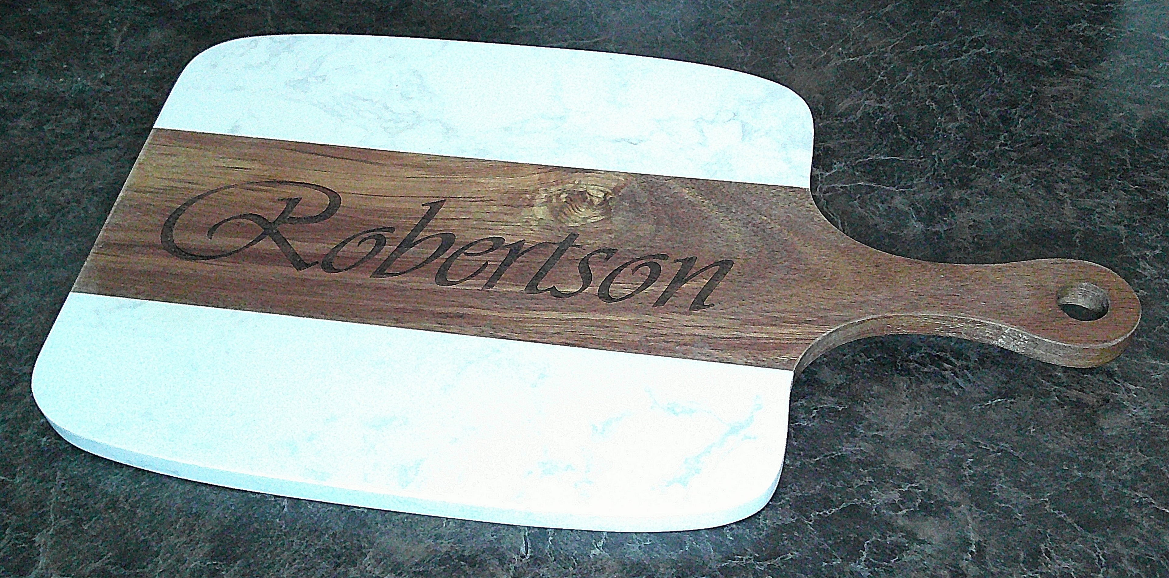 Marble and Wood Serving Set - 5 piece