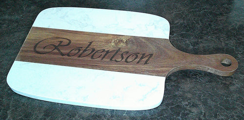 Marble and Wood Serving Set - 5 piece