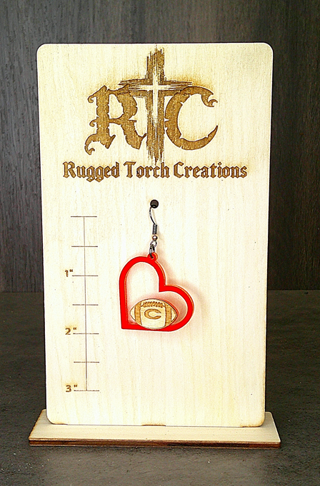 Celina Football Heart Earrings