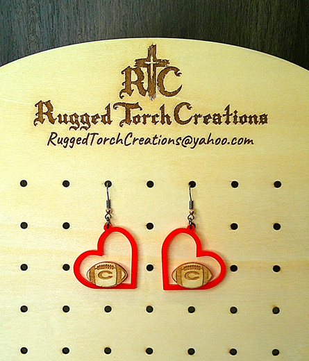 Celina Football Heart Earrings